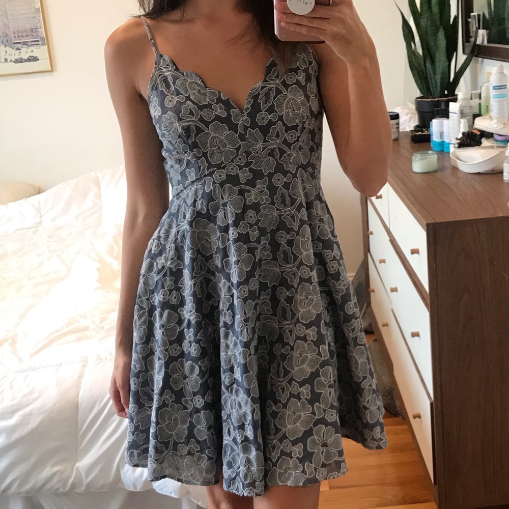 Bloomingdales “AQUA” floral Dress